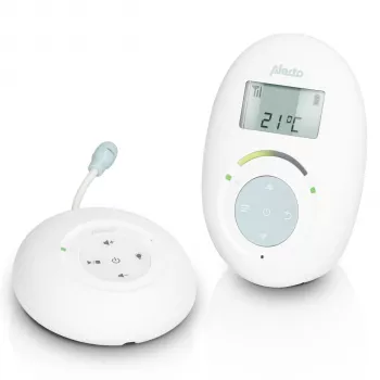 Alecto DECT Baby Monitor with Full ECO Mode and Display, White/Blue