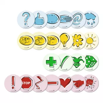 LEGAMASTER Moderation Cards Symbols 9.5 cm Round Assorted Pack of 250