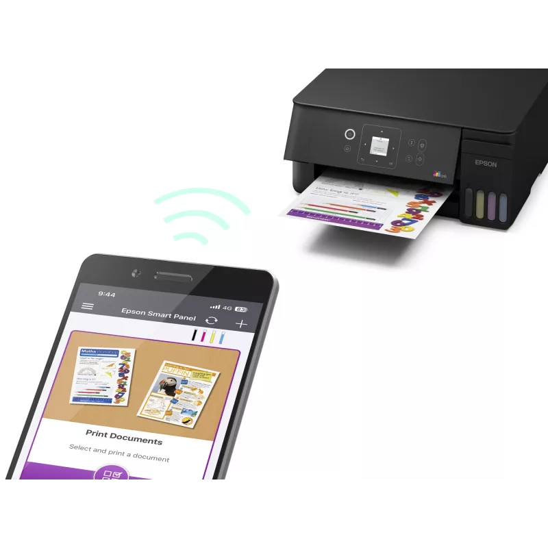 Epson EcoTank L3361 Multifunction Inkjet Printer - Colour - A4 - 33 ppm (Draft) - Wi-Fi - USB - Black