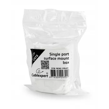 Gembird Cablexpert NCAC-1F6-01 Network Surface Mount Box, 1 Port RJ45 Cat6 UTP, White