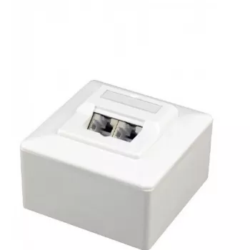 Gembird Cablexpert MWS-2S6-01 Power Socket Outlet with RJ45 Cat.6 Wall Plate White