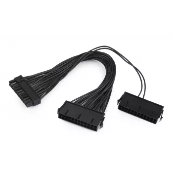GEMBIRD CC-PSU24-01 24-Pin ATX Power Extension Cable, Male to Female, 30 cm, Black