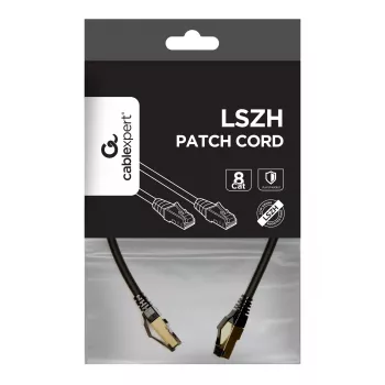 GEMBIRD PP8-LSZHCU-BK-0.5M S/FTP Cat.8 LSZH Patch Cord Black 0.5m