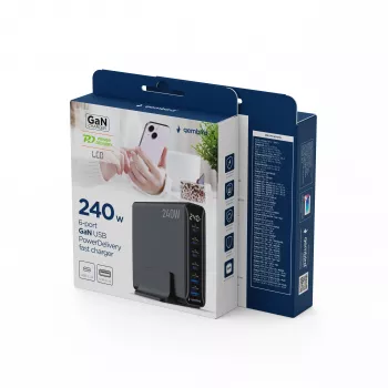 Gembird TA-UC-2A4C-PD240-01-BK 6-Port USB Charger 240W GaN Black