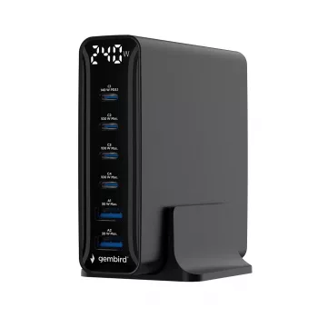 Gembird TA-UC-2A4C-PD240-01-BK 6-Port USB Charger 240W GaN Black
