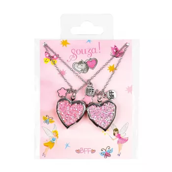 Souza! Friendship Necklace Set for Girls 2 pcs BFF Hearts