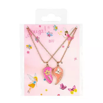 Souza! Friendship Necklace Set for Girls 2 pcs BFF Heart Best Friend