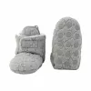 Lodger Fleece Drizzle Baby Booties with Anti-Slip Sole Grey 6-12 Months