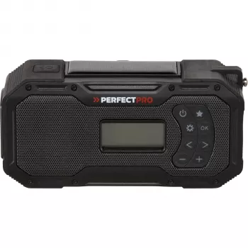 PerfectPro E-100 Emergency Radio with Solar Panel, Hand Crank, LED Flashlight, Power Bank, AM/FM, IPX3