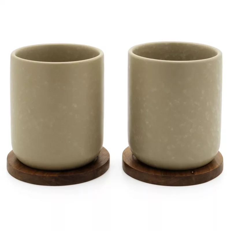 Bredemeijer Umea Tea Cup Set 2x 200ml Beige with Coasters 142025