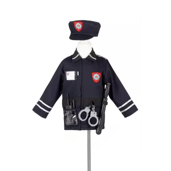 Souza! Police Officer Costume Set with Hat and Accessories 4-7 Years