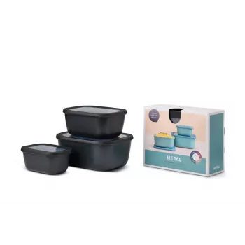 Mepal Cirqula Multi Bowl Set 3-Piece, Nordic Black