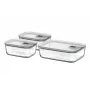 MEPAL EasyClip Food Storage Container Set, Nordic Green, 3 Pieces (2x 0.7 L, 1x 1.5 L)