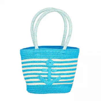Souza! Children's Straw Handbag Blue Striped with Anchor Alieke