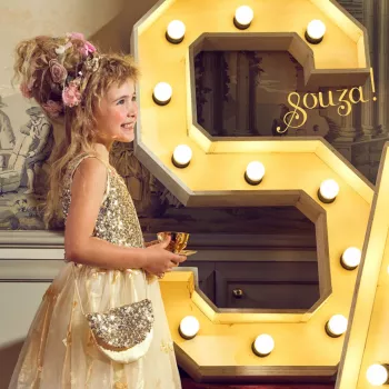 Souza! Angelique Gold Sequined Shoulder Bag for Children