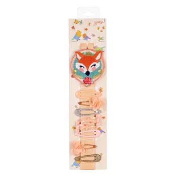 Souza! Hair Clips with Hanger - Resi the Fox - 8 Pieces
