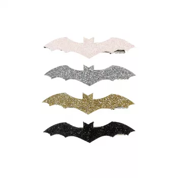 Souza! Glitter Bat Hair Clips - 4 Pieces - Black