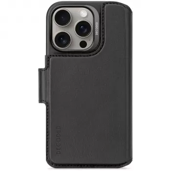Decoded Leather Detachable Wallet for iPhone 16 Pro - Black