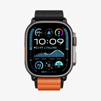 Spigen WBF1 Band for Apple Watch 8 / 9 / 10 / 11 / SE / Ultra (44 / 45 / 46 / 49 mm) Black/Orange