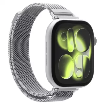 Spigen WBM4 Stainless Steel Band for Apple Watch 8/9/10/11/SE (40/41/42mm) Silver