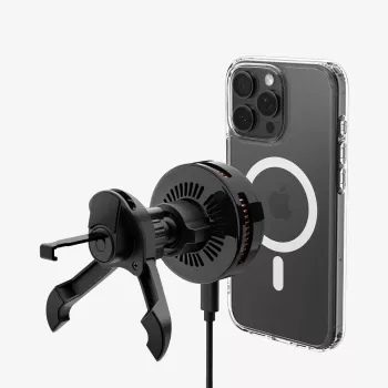 SPIGEN EV25MFAQ Essential Peltier Magnetic MagSafe Vent Car Mount Wireless Charger 25W Qi2.2 Black