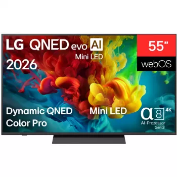 LG 55QNED83B6A 55-inch 4K QNED Smart TV with Mini LED and α7 Gen5 AI Processor