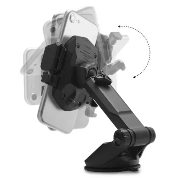 Spigen Car Mount Holder TS35 Kuel Series - Universal Smartphone Car Mount with Suction Cup, Telescopic Arm, 360° Rotation, Black