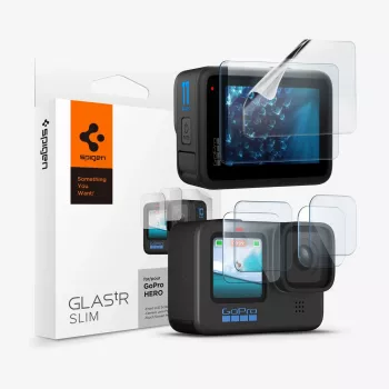 Spigen Glas.TR Slim + Film 2-Set Screen & Lens Protector Kit for GoPro Hero 12/11/10/9 (2 Sets)