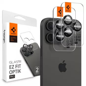 Spigen Optik.TR EZ Fit Camera Protector 2-Pack for iPhone 14 Pro / 14 Pro Max - Black