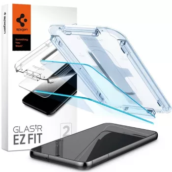 Spigen Glas.tR EZ Fit Tempered Glass Screen Protector for Samsung Galaxy S23 (2-Pack) Clear