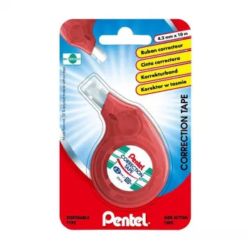 Pentel Correction Tape XZTN14BW 4.2 mm White Tape Translucent Blue/Green Dispenser Refillable
