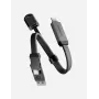 ENERGEA Sheath Key 2-in-1 USB-C to USB-C/USB-A Cable 15cm Gunmetal