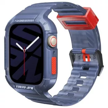 Skinarma Saido 2-in-1 Case with Integrated Strap for Apple Watch 45/44mm Dark Blue