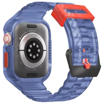 Skinarma Saido 2-in-1 Case with Integrated Strap for Apple Watch 45/44mm Dark Blue