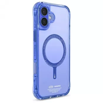 SKINARMA Saido Case for iPhone 16 Plus 6.7 inch Magnetic Charging Blue