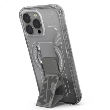 Skinarma Helio iPhone 16 Pro 6.3 inch Magnetic Charging + Grip Stand Case Titanium