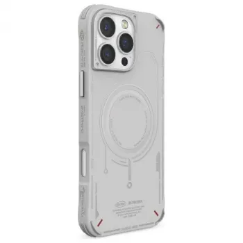 SKINARMA Mecha Case for iPhone 16 Pro 6.3 inch Magnetic Charging Light Grey