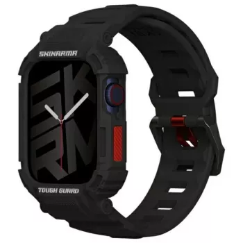 SKINARMA Mecha 2-in-1 Strap and Case for Apple Watch 45/44mm Black
