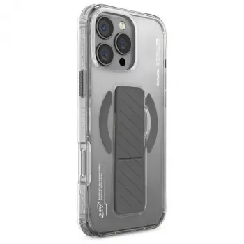 Skinarma Axon Case for iPhone 16 Pro 6.3 inch Magnetic Charging + Grip Stand Titanium