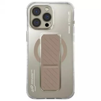 Skinarma Axon Case for iPhone 16 Pro Max 6.9 inch Magnetic Charging + Grip Stand Champagne