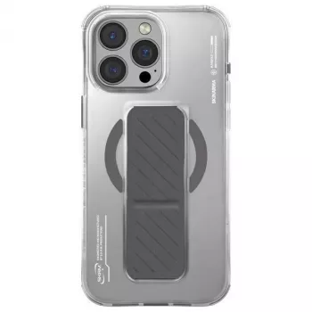 Skinarma Axon Case for iPhone 16 Pro Max 6.9 inch Magnetic Charging + Grip Stand Titanium