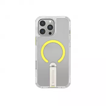 Skinarma Helix Magnetic Charging 360 Rotating Stand Case for iPhone 16 Pro, Transparent