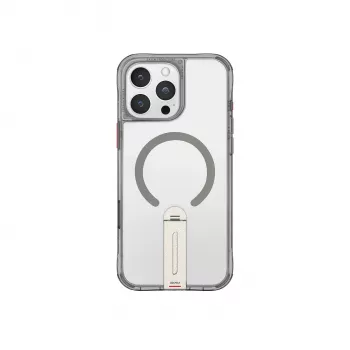 Skinarma Helix Case for iPhone 16 Pro Max Magnetic Charging 360 Rotating Stand Titanium