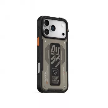 Skinarma Aegis Case for iPhone 17 Pro Magnetic Charging + Grip Stand Grey