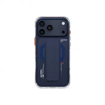 Skinarma Haxa Magnetic Charging + Grip Stand Case for Apple iPhone 17 Pro Max, Blue