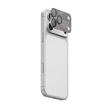 Skinarma Sonix Full Aluminium Camera Lens Protector for iPhone 15 Pro Max - Silver