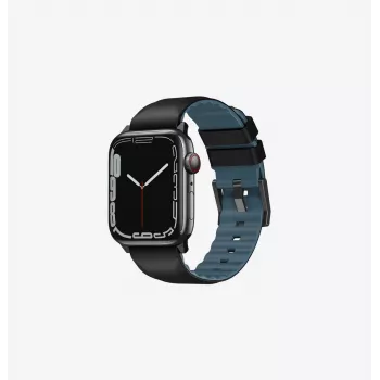 UNIQ Linus Apple Watch Strap Series 1/2/3/4/5/6/7/8/9/SE/SE2/SE3/Ultra/Ultra 2/Ultra 3 42/44/45/49mm Airosoft Silicone Midnight Black