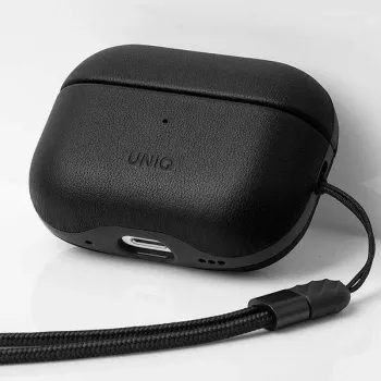 UNIQ Terra Case for AirPods Pro 2nd Gen (2022/2023) - Genuine Leather, Dallas Black