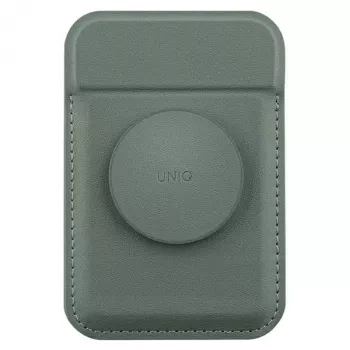 UNIQ Flixa Magnetic Card Wallet with Kickstand Lichen Green MagSafe