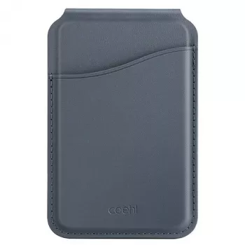 UNIQ Coehl Esme Magnetic Wallet with Mirror and Kickstand for Apple iPhone 15 Pro Max, Sapphire Blue